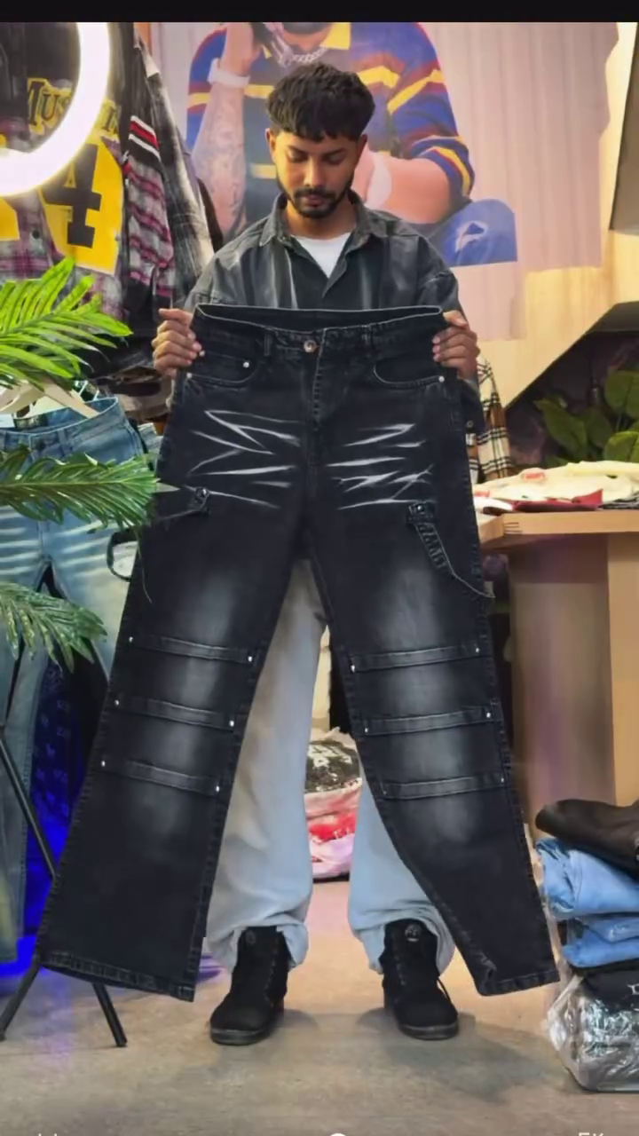 Streetwear Hip Hop Baggy Jeans – Wide-Leg Skater Denim Pants for Loose, Comfortable, Trendy Style