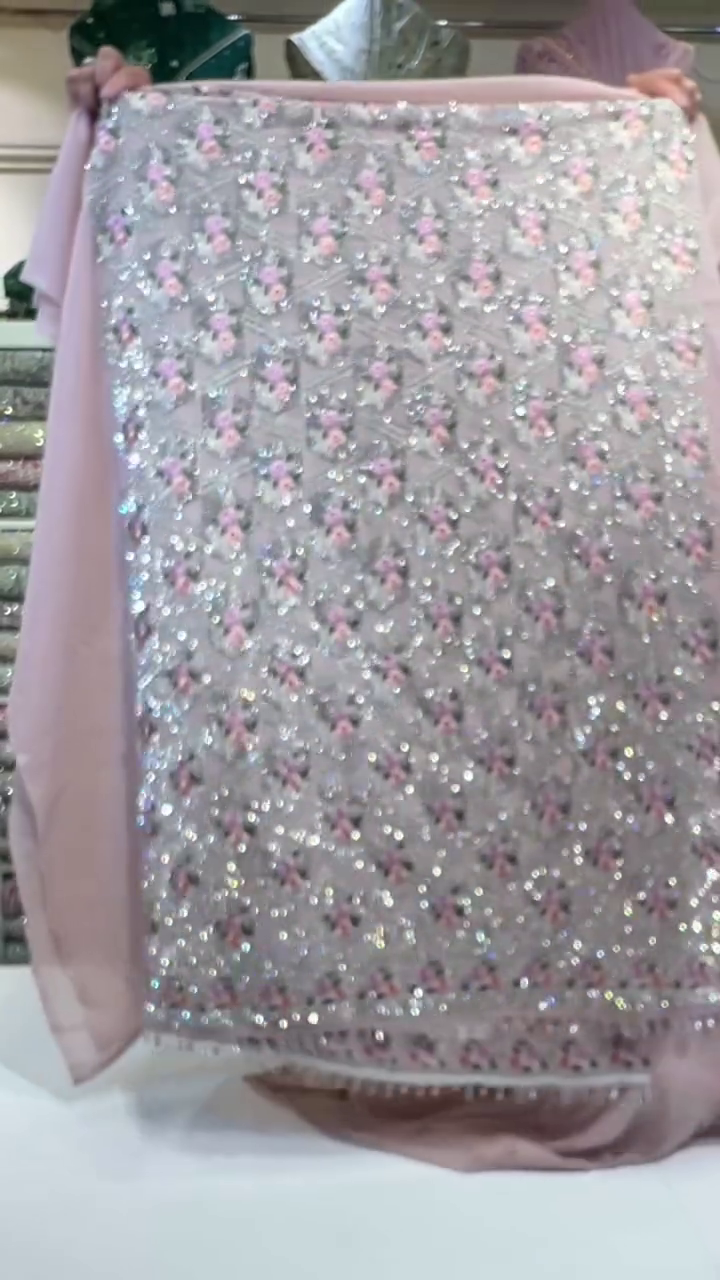 Dyeable Georgette Embroidery Fabric – Versatile, Elegant Material for Custom Suits