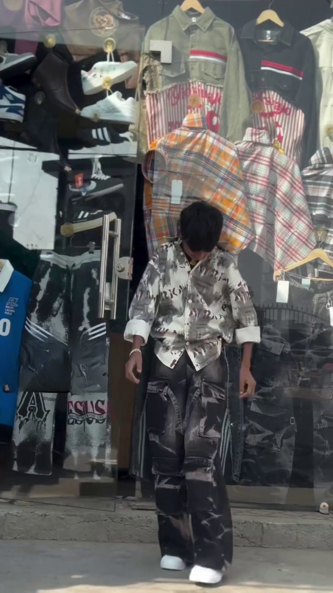 Men’s Baggy Y2K Hip Hop Stacked Jeans – Mid-Rise Black Streetwear Pants for Fashion-Forward Grunge Style