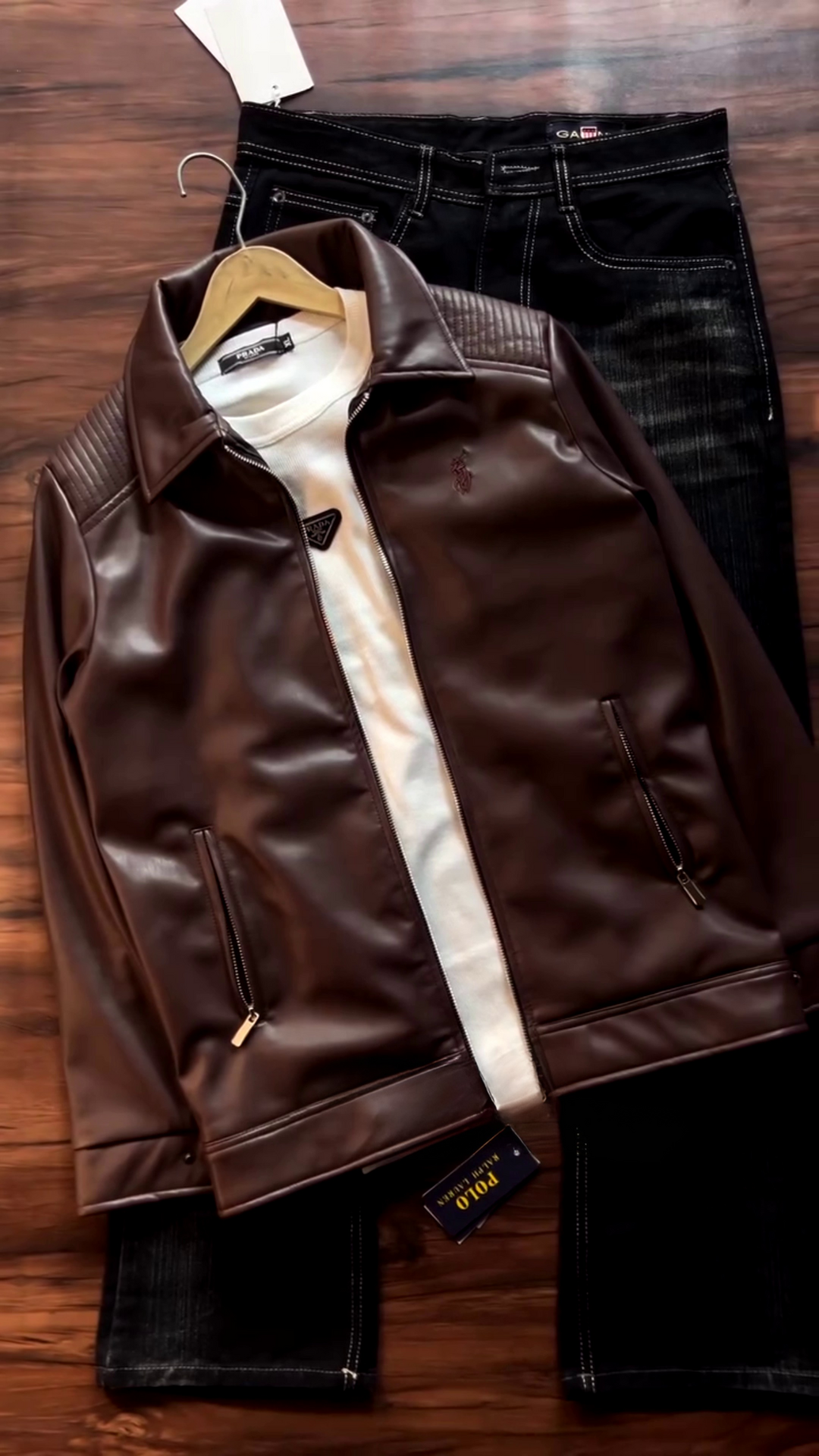 Men’s Faux Leather Coat – Solid Color Lapel Zipper Jacket for Casual and Stylish Everyday Wear