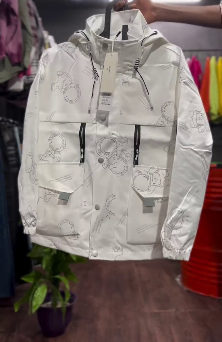 Imported Jacket with Astronaut Print – Trendy Space-Inspired Outerwear for Bold Streetwear Style