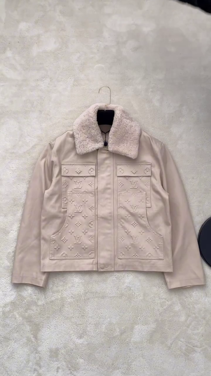 Louis Vuitton Beige Monogram Workwear Denim Jacket – Iconic Luxury Meets Effortless Street Style